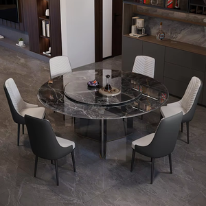 Mesa de comedor italiana de lujo, mesa de comedor redonda de mármol de piedra de lujo, mesa de comedor moderna simple para el hogar de Villa de gama alta - Product Image 6