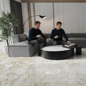 Azulejos de Porcelana Brillante Austin Brown de 60x60cm, Efecto Mármol Impreso por Inyección de Tinta, Pulido, para Diseño de Pisos y Paredes Interiores - Product Image 2