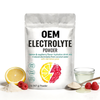 Poudre d'électrolytes pour boisson, saveur citron framboise, sans sucre, sans calories, pour adultes, OEM, marque privée