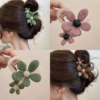 Pince à Cheveux Fleur Coréenne Élégante et Tendance pour Femmes et Filles – Grande Pince Requin Florale – Accessoire de Mode pour Cheveux – Fournisseur d'Usine