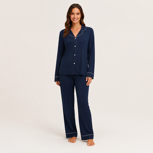 Women Bamboo <b>Pajama</b> <b>Suit</b> Custom Plus Size Lounge Wear Set Comfortable Homewear Soft Sleepwear OEM Production Factory Supplier - Product Image 3