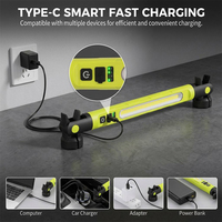 Lampe de travail pliable COB 1200LM en gros, rechargeable, avec crochet magnétique, Type-C, LED 3 couleurs, pour camping et réparation automobile