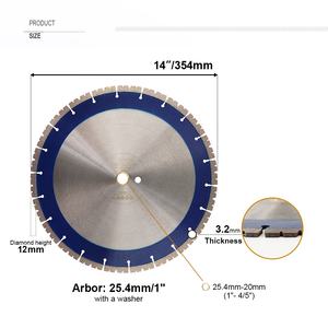 Beton zemin oluklu kesme 358 için çizgili dişleri ile 14 ''/elmas dairesel testere mm sinterlenmiş Turbo bölümlenmiş diskli tekerlek bıçak - Product Image 5