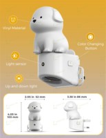 LOHAS Cute 3D Puppy Night Light Plug In Wall Dusk Dawn Sensor RGB + Soft White 3000K Dogs Night Lights for Bedroom