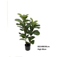 Plante artificielle en feuilles de caoutchouc Eva, feuille de ficus, avec protection UV et ignifuge, en pot, pour la décoration de la maison