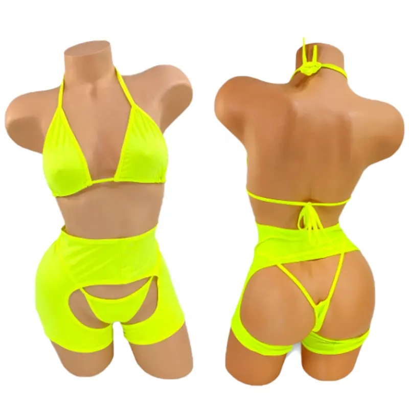 Ailangke Wholesale Yellow Women Stripper Exotic Outfits 2023 New Style Club Wear Hot Girl Club Dance Wear