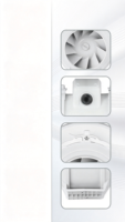 Ventilateur à flux mixte silencieux ABS 520 CFM, évacuation forcée ultra-silencieuse pour espaces commerciaux compacts