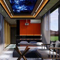 Capsule spatiale mobile, maisonnette en acier étanche pour le glamping et le camping, vente en gros directe d'usine