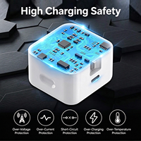 Chargeur rapide USB-C universel PD 20W, adaptateur pliable avec prise UK, résistant au feu, pour téléphone, écouteurs, appareil photo