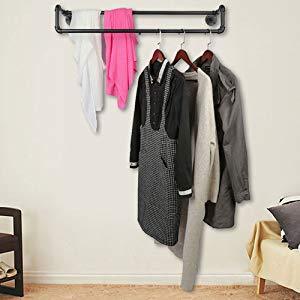 Steampunk Đường Ống Công Nghiệp Đường Sắt Duy Nhất May Rack, Treo Tường Quần Áo Lưu Trữ Que - Product Image 2