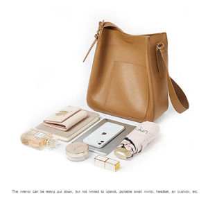 Echte echte Leder Custom Tote Umhängetaschen für Frauen Elegante Damen tasche mit Reiß verschluss und Tasche für Herbst Winter Frühling - Product Image 4