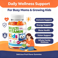 Complément alimentaire multivitaminé pour enfants, végétarien, sans gluten, complément quotidien complet A, C, D, E, B6, B12, Iode, Zinc, soutien immunitaire, 60 gommes