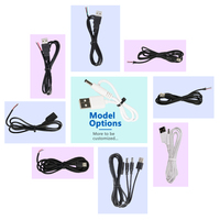 Cable de Alimentación USB a DC5.5*2.1mm/2.5mm y DC4.0*1.7mm y DC3.5*1.35mm Macho con Luces LED y Audio para Cámara CCTV de Laptop