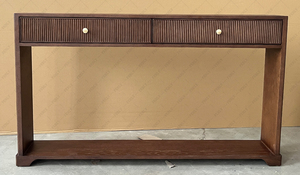 <span class=keywords><strong>Table</strong></span> <span class=keywords><strong>console</strong></span> à nervures FERLY Emperador avec tiroirs, <span class=keywords><strong>table</strong></span> moderne pour entrée, couloir, salon - Product Image 6