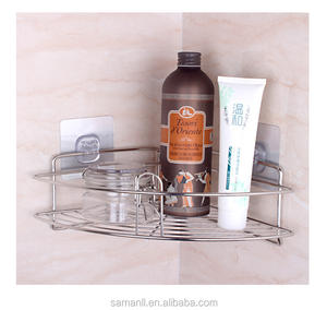 Étagère de douche d'angle en acier inoxydable, organisateur de tasses d'aspiration sous vide sans crochets, porte-shampooing et climatiseur - Product Image 6