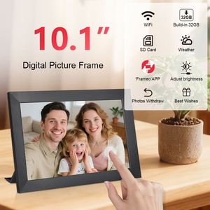 Cadre photo numérique <span class=keywords><strong>à</strong></span> écran tactile de 10,1 pouces, 32 Go, partage de photos, vidéos et <span class=keywords><strong>meilleurs</strong></span> vœux via l'application Frameo, cadre photo numérique intelligent WIFI - Product Image 2