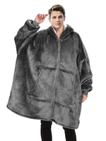 Factory Warm Flanell Sherpa Tragbare übergroße Kapuzen decke Bedruckte übergroße Decke Hoodie für Kinder Erwachsene Winter Indoor TV