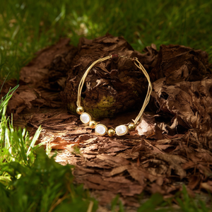 Fashion <b>Beaded</b> <b>Bracelet</b> 316L Stainless Steel PVD <b>Gold</b> Plating Sustainable Resistant Jewelry for Women - Product Image 3