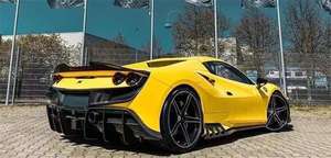 Material de fibra de carbono para Ferrari <span class=keywords><strong>F8</strong></span> a Key Style Body Kit Front Lip Side Faldones Difusor trasero Spoiler Wrap Angle Tuyere - Product Image 5