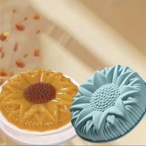 Molde de silicona de grado alimenticio para el hogar, con forma de girasol, creativo, para pasteles, gelatinas, postres y pudines, bandeja para hornear - Product Image 5