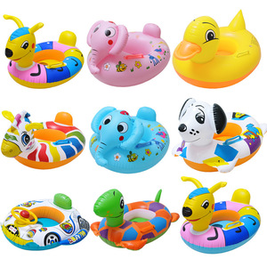 Anello del sedile del cartone animato di nuoto in Pvc vita del bambino galleggiante sdraiato gonfiabile anello di nuoto giocattoli con manici per bambini - Product Image 3