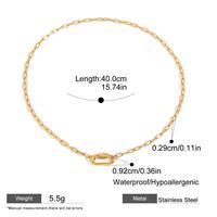 N & S Mujer Clásico Simple 18kgold Acero inoxidable Clip de papel Cadena Larga Hebilla ovalada Collar de moda para ocasiones de regalo