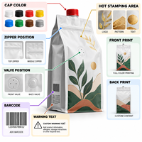Sachet personnalisé en papier kraft sans fenêtre, scellé sur huit côtés, pour mélange de poudre à pâtisserie, pour la vente au détail et en gros