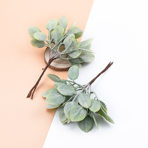 6 pz piccole foglie fatte da te raccogliere piante artificiali floccate per la disposizione dei muri di fiori - Product Image 2