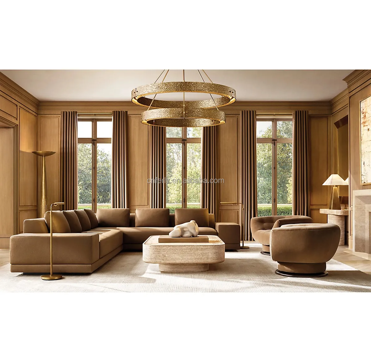 2022 New Modern Luxury Interior Furniture Living Room British Style Fabric Sectional Sofa