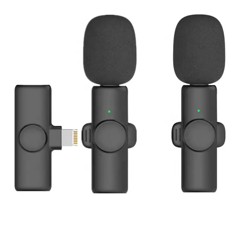 Double Twins Wireless Lavalier Microphones Portable Audio Video Recording Mic For iPhone Live Broadcast Gaming dual Microfone