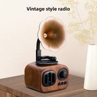 Tocadiscos AS90 Vintage Inalámbrico con Llamadas Manos Libres 5.4, Reproducción de Tarjetas USB, Sistema de Audio Mini Nostálgico