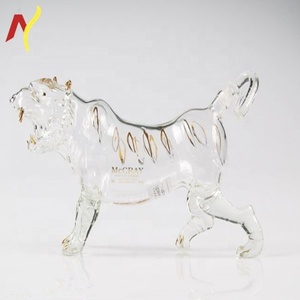 Bouteille en verre en forme de tigre zodiaque à conception personnalisée pour Brandy, Bourbon, whisky, ron, <span class=keywords><strong>Tequila</strong></span> - Product Image 3