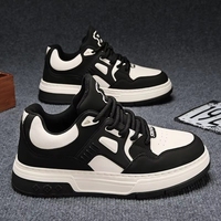 Nouvelles chaussures pour hommes, élégantes et polyvalentes, baskets à motifs noir et blanc pour un style décontracté et sportif, tendance et à la mode