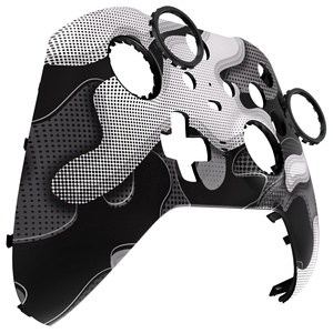 EXtremeRate - Carcasa Frontal y Anillos Decorativos de Camuflaje Blanco y Negro para el Control Xbox One Elite Serie 2 - Product Image 1