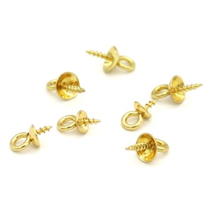 Support de pendentif en acier inoxydable, rond, fileté, œil de brebis, doré et argenté, pour la fabrication de colliers, composants de bijoux DIY - Product Image 3