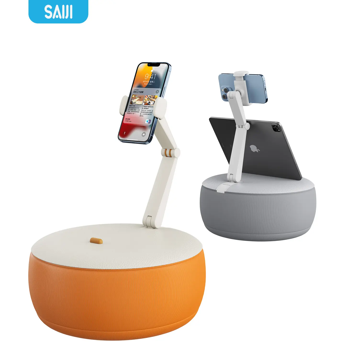 Soporte ajustable para teléfono móvil, nuevo diseño, rotación 360, para tableta, almohada portátil, accesorios para móvil, Saiji