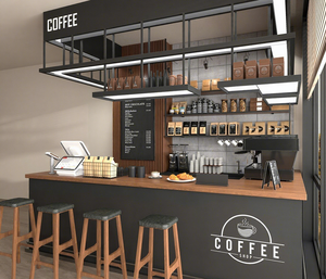 Muebles de Barra para Cafetería, Diseños de Vitrinas para Cafetería con Mostrador de Exhibición de Café y Productos de Panadería para Decoración de Tiendas - Product Image 2