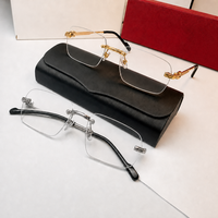 Lunettes de soleil sans monture légères et tendance pour femme, protection UV400, lunettes de soleil de voyage en métal pour homme, logo personnalisé