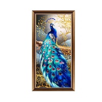 Peinture au diamant 5D DIY de haute qualité professionnelle, motif paon, style moderne classique, pour décoration murale et décoration intérieure