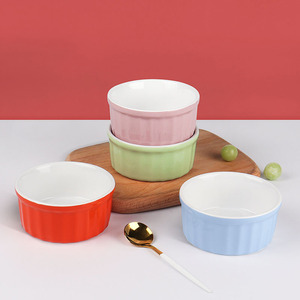 Nordique en gros Mini En Céramique Cuisson Plats Souffle Crème Brûlée Ramequins - Product Image 1