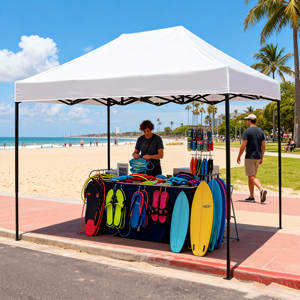 Gazebo Plegable con Marco Cuadrado de Acero para Exteriores, Resistente al Agua y al Viento, para las Cuatro Estaciones, con Cubierta de PVC para Eventos - Product Image 1