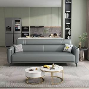 Modern Cat Scratch Resistant Leather Convertible <b>Sofa</b> Bed, 3-Seater <b>Sleeper</b> Couch - Product Image 3
