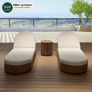 Chaise longue d'extérieur en bois de teck durable Villa & Resort Patio Daybed Garden Sun Lounger-for Hotels - Product Image 2