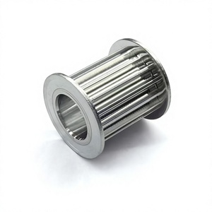 High Precision CNC Machining Aluminum Alloy Timing Belt <b>Pulley</b> Bright Silver Anodized Industrial Drive <b>Wheel</b> - Product Image 1