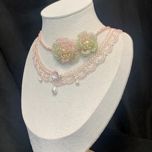 Collar de cuentas de arroz, versátil, con estilo, para vacaciones, estilo <span class=keywords><strong>Instagram</strong></span>, collar artístico de nicho, collar de flores, joyería para mujer - Product Image 2