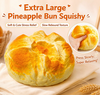 Jumbo Pineapple Bun Squishy en mousse PU à remontée lente, jouet anti-stress réaliste en forme de pain, accessoire sensoriel pour le soulagement de la pression