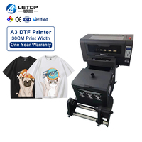Imprimante jet d'encre DTF A3 LETOP avec tête d'impression XP600 et four pour transfert thermique sur T-shirts – Mini machine d'impression