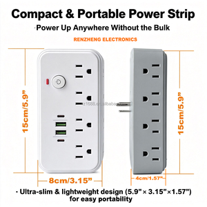 Multipresa, <span class=keywords><strong>Caricatore</strong></span> USB <span class=keywords><strong>da</strong></span> Parete, Estensore a 8 Prese con 4 Porte di Ricarica USB, Prese Elettriche Multiple - Product Image 2