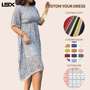 Custom logo High Quality Screen Print Oversized Loose Dress Outdoor Beach <strong>Women</strong> Short Sleeve Lace Casual Dress - Product Image 2