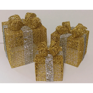 Iron <b>Christmas</b> Decoration <b>Gift</b> <b>Box</b> <b>for</b> Yard Home Indoor Outdoor Party Decor Led Lights - Product Image 2